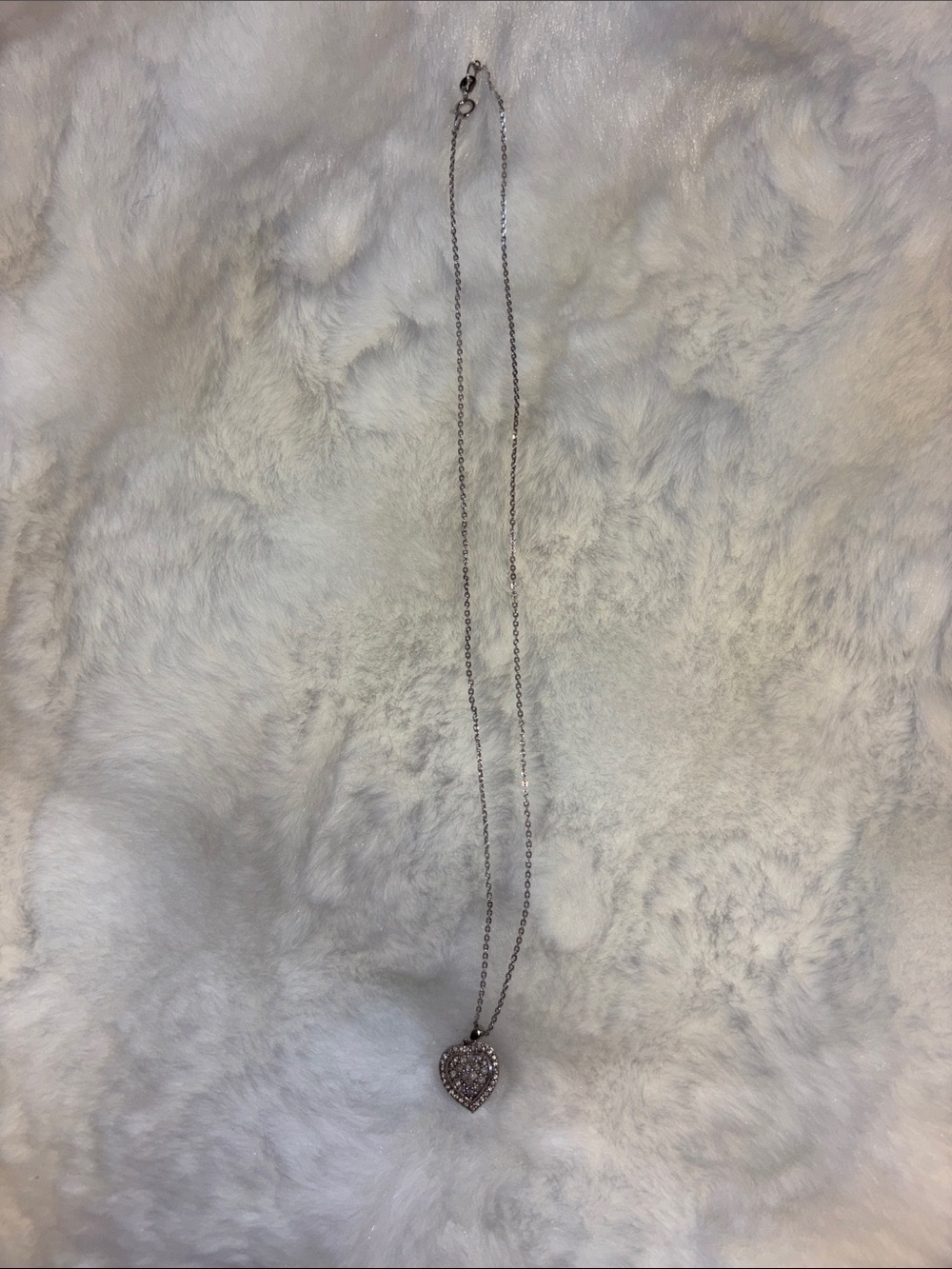 Silver Heart Pendant Necklace - Sparkling Crystal Accent